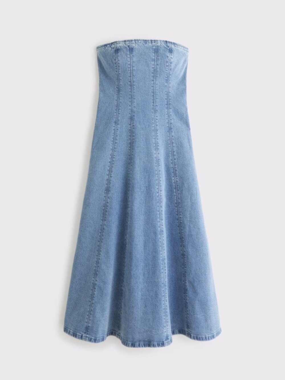 Abercrombie & Fitch The A&F Mila Strapless Denim Midi Dress - Picture 5 of 5